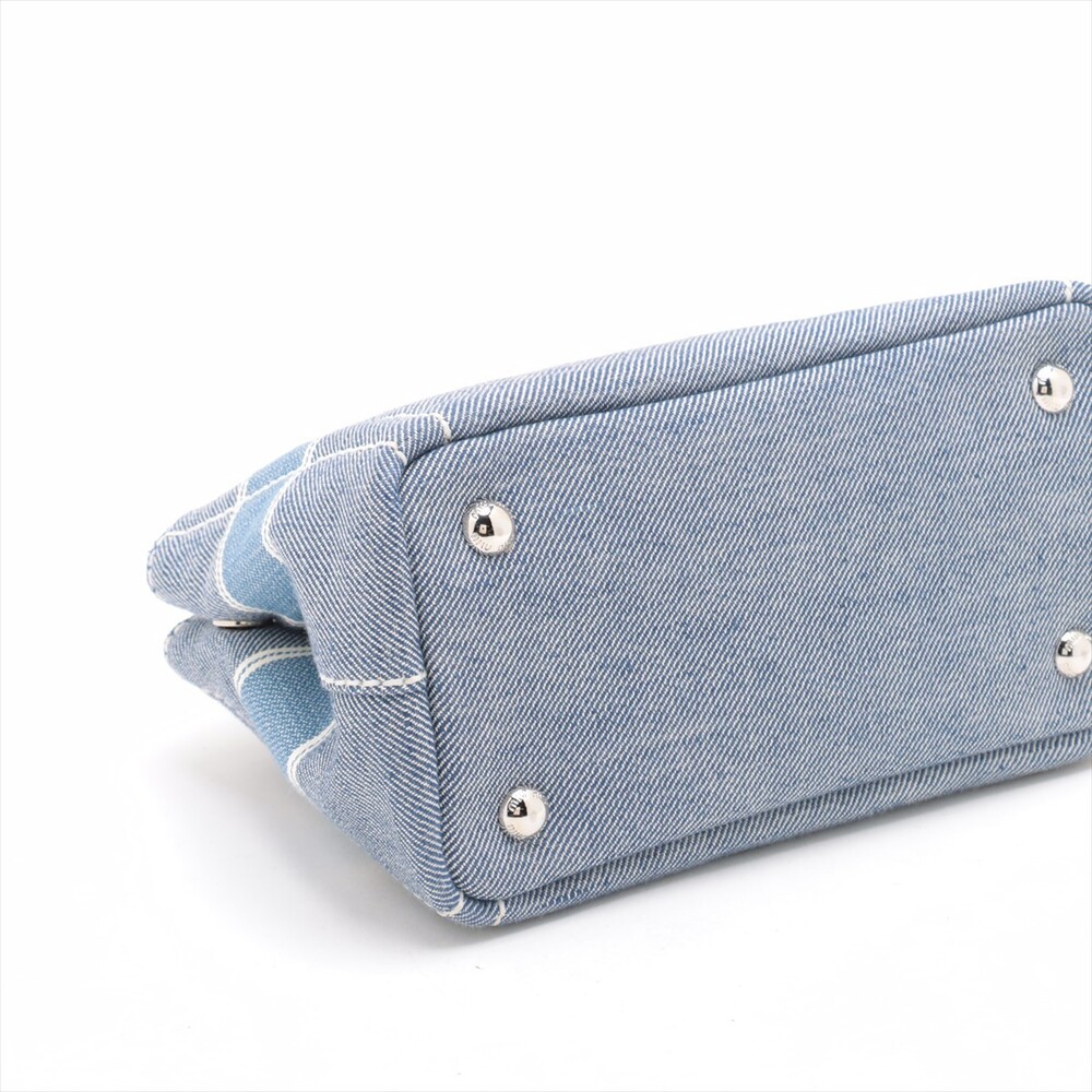 Miu Canvas 2 Way Handbag Blue #164855M86B - Picture 4 of 12